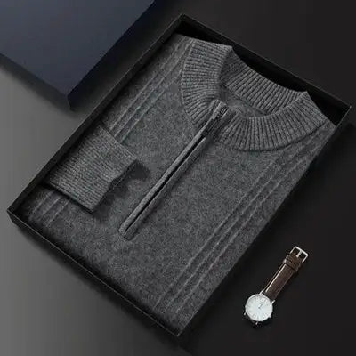 Bobby | 100% Cashmere Ribbed Half Zip