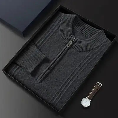 Bobby | 100% Cashmere Ribbed Half Zip