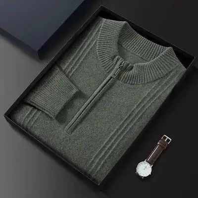 Bobby | 100% Cashmere Ribbed Half Zip