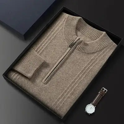 Bobby | 100% Cashmere Ribbed Half Zip