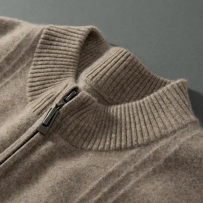 Bobby | 100% Cashmere Ribbed Half Zip