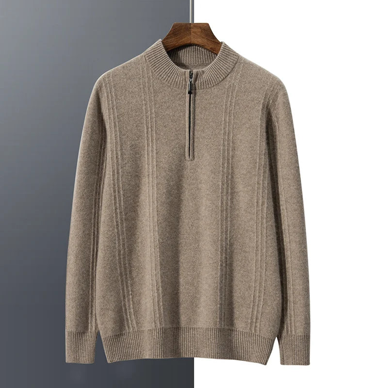 Bobby | 100% Cashmere Ribbed Half Zip