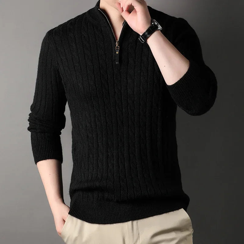 Christoffer | Cable knit quarter zip sweater