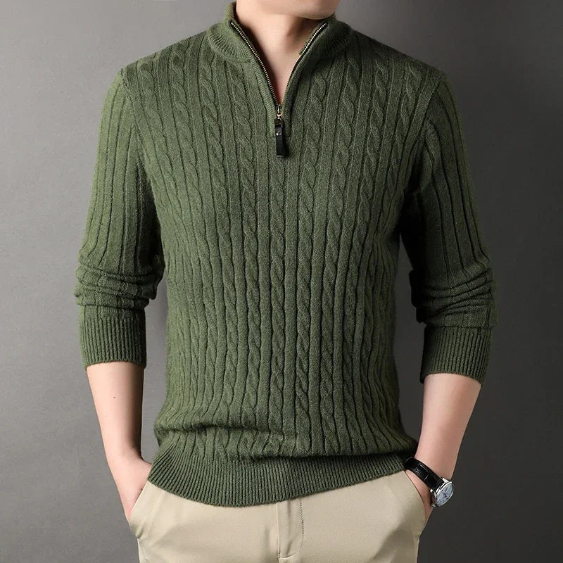 Christoffer | Cable knit quarter zip sweater