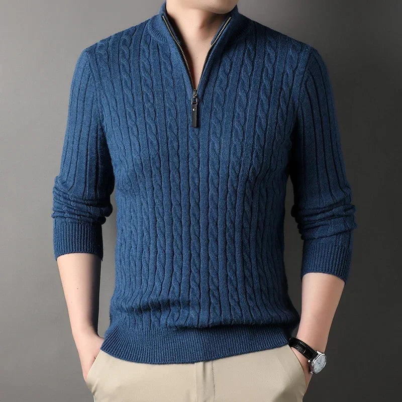 Christoffer | Cable knit quarter zip sweater