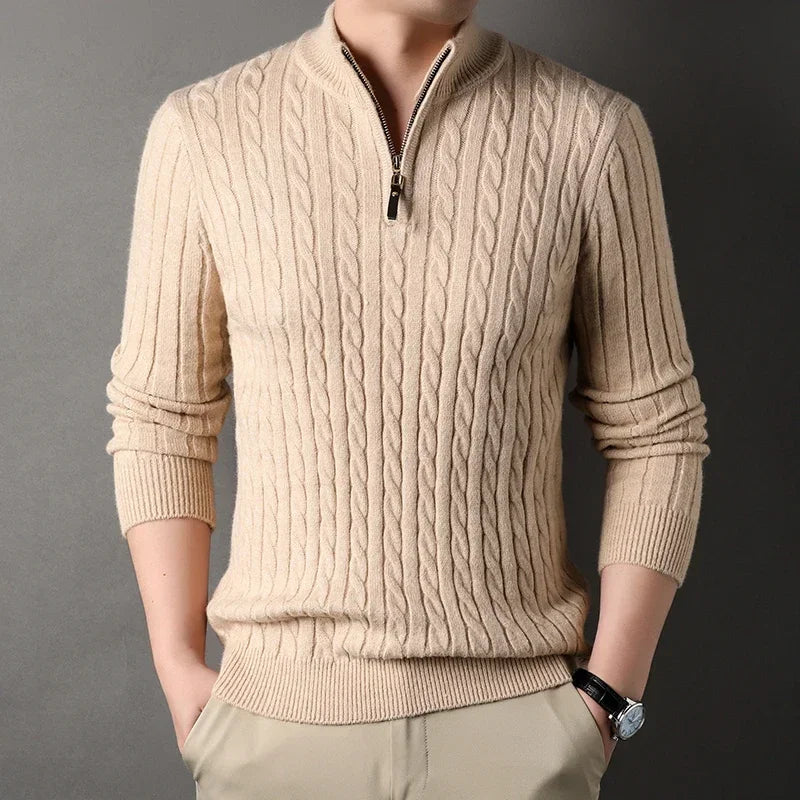 Christoffer | Cable knit quarter zip sweater